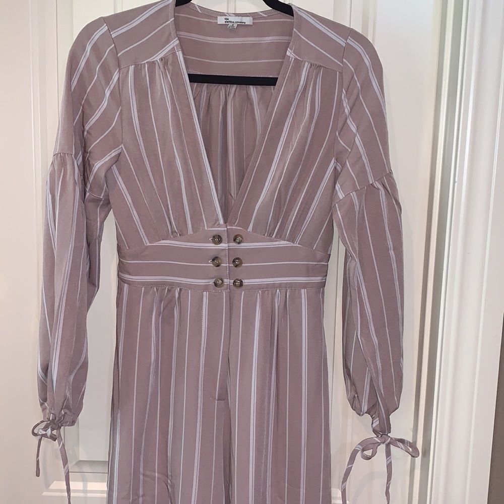 The Clothing Company dusty pink striped pantsuit/jumpsuit, small - Picture 2 of 8